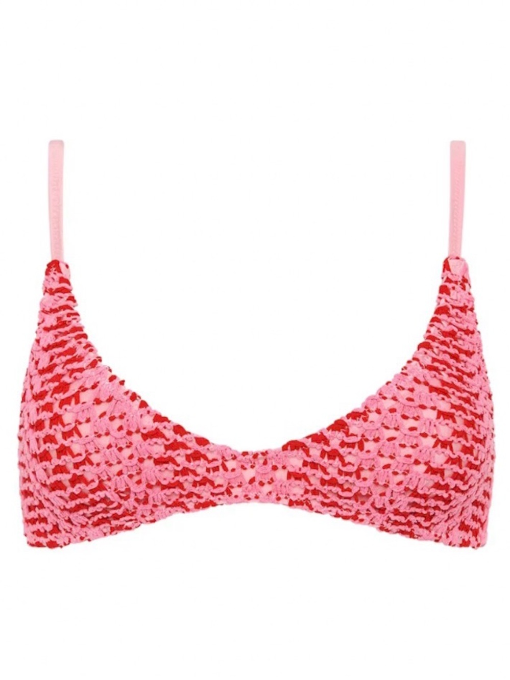 Triangl swimwear Pink and Red Crochet-Style Bikini Top